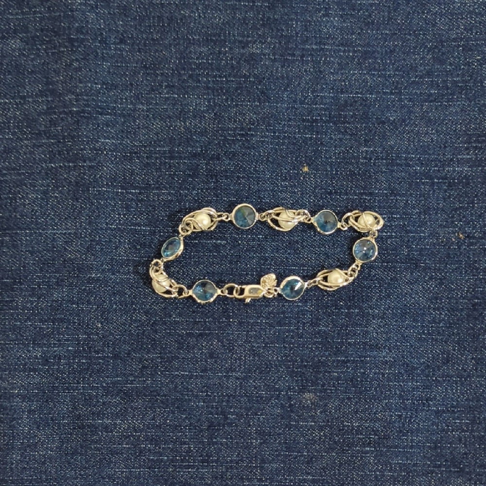 Swarovski Crystal AElegant Silver and Blue Bracelet